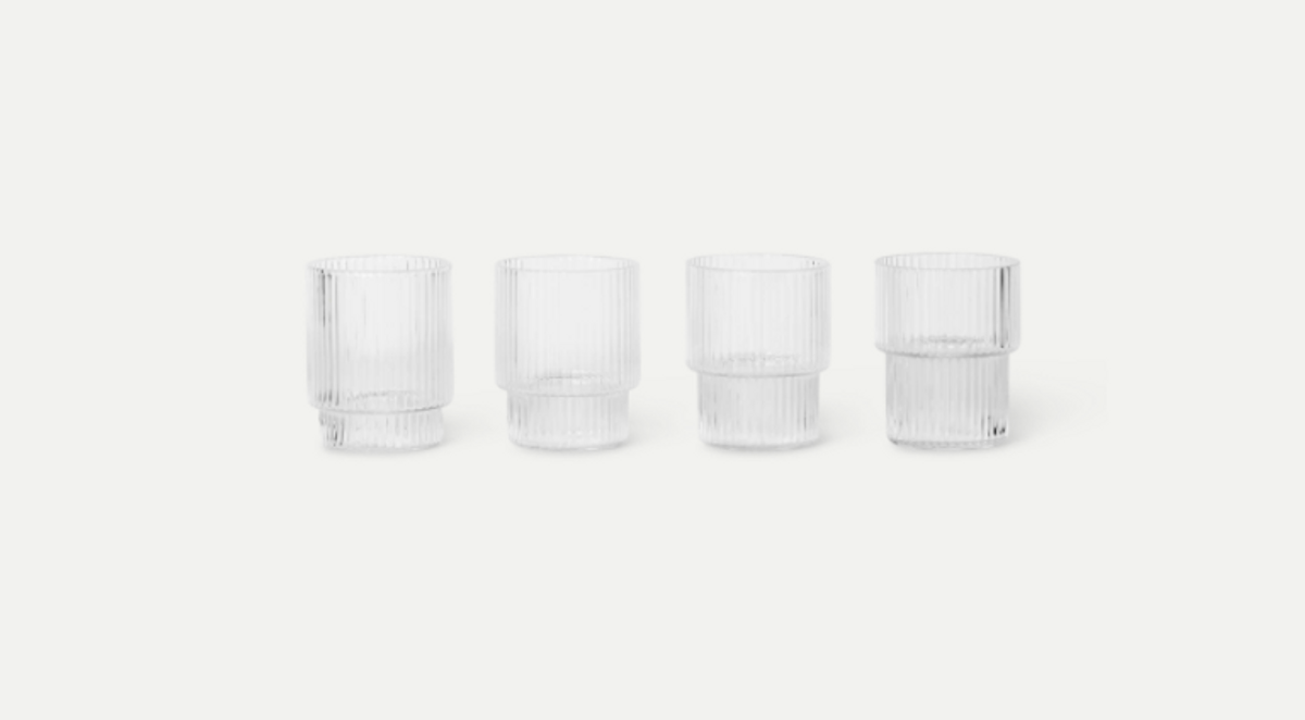 Ripple Small Glasses - set of 4 Clear 