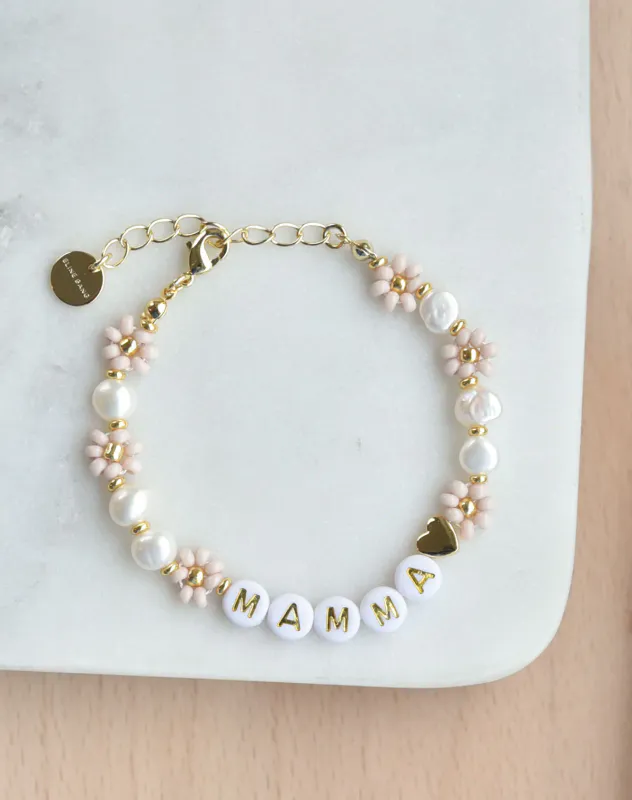Mamma blomsterarmbånd - dus rosa