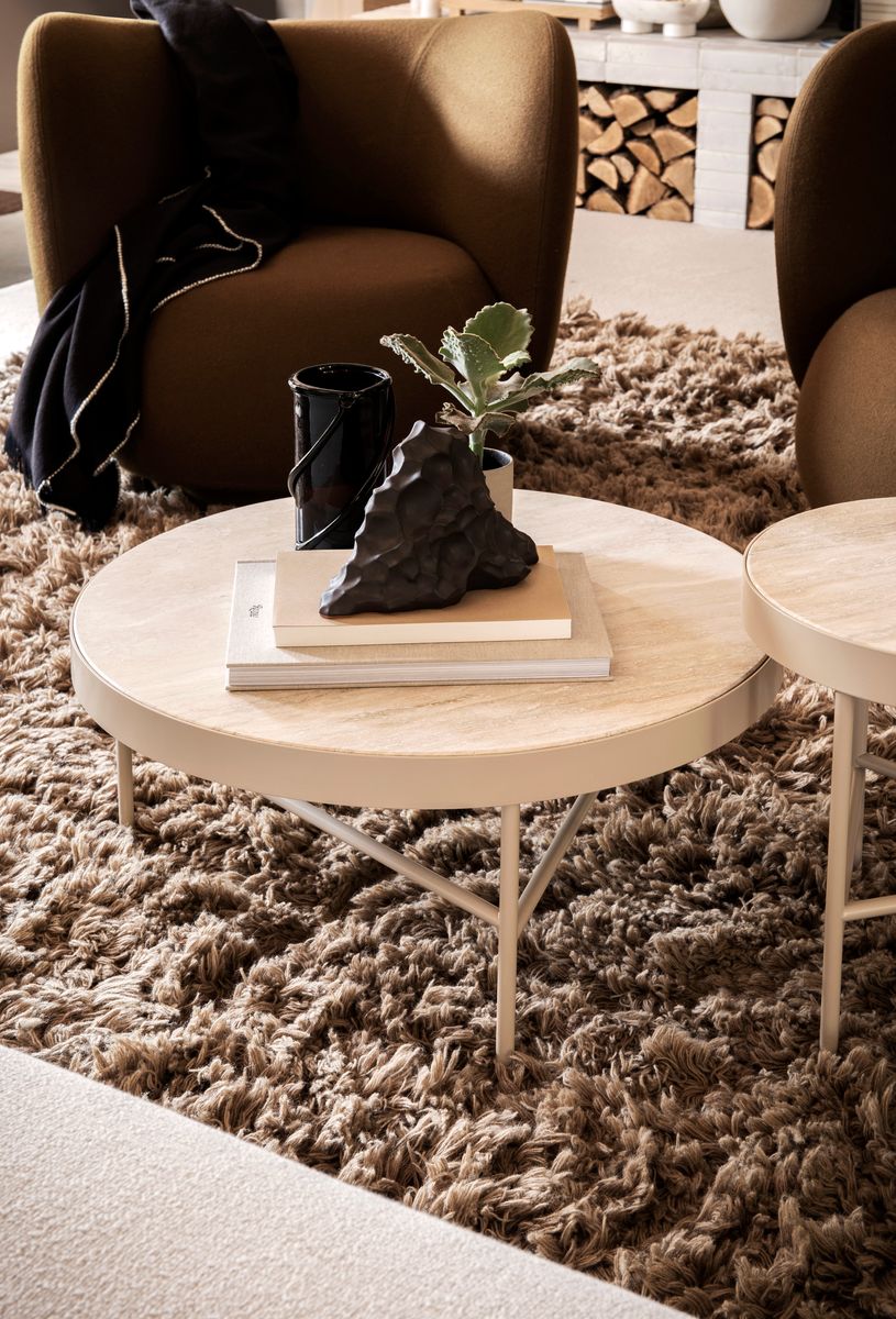Travertine Table - Large - Cashmere
