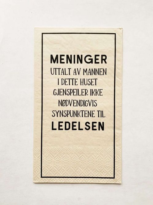 Hovedbilde Serviett Buffet - Meninger uttalt av Mannen