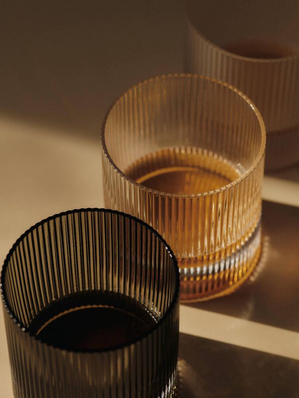 Ripple Tumbler Glasses - Smoked (Set of 2)