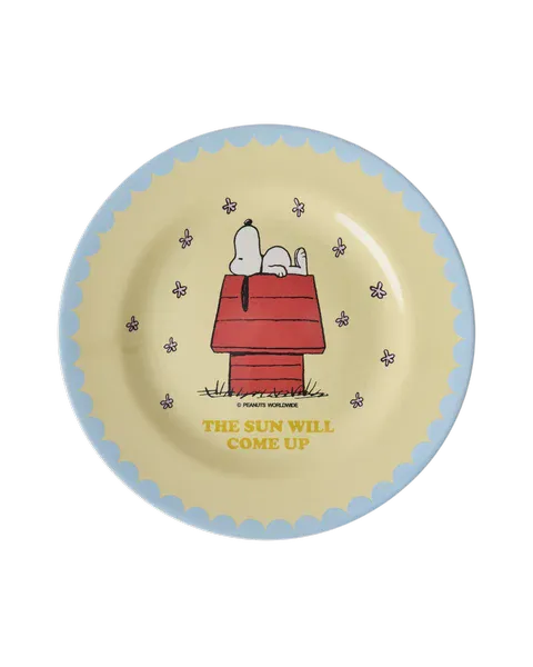 Hovedbilde Round Side Plate - Cream - Snoopy Print