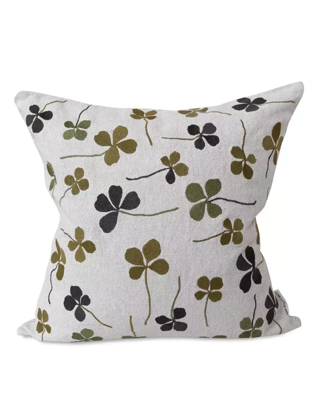 Clover Embroidered Cushion Cover
