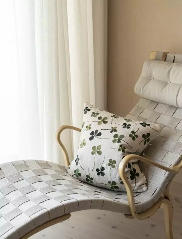 Clover Embroidered Cushion Cover
