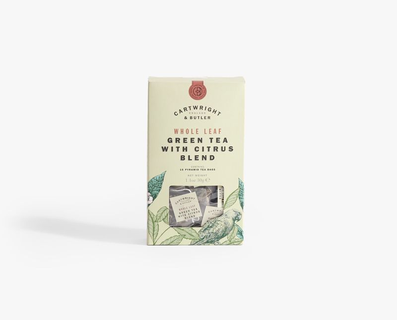 Citrus Green Tea Whole Leaf Tea Bags in Carton