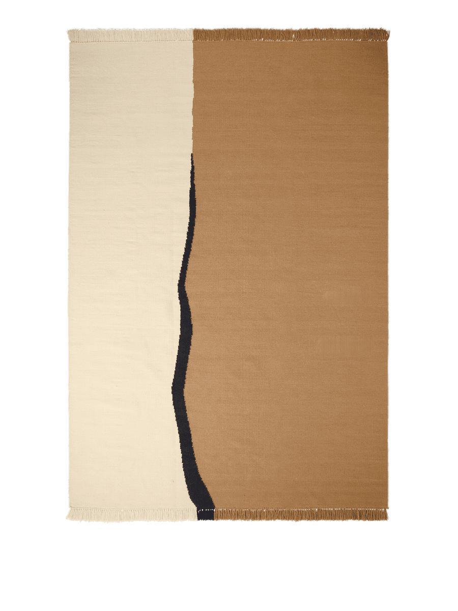 Soil Kelim Rug - Dark Sand/Off-white